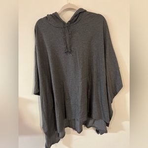 Women| Gray poncho with hoodie